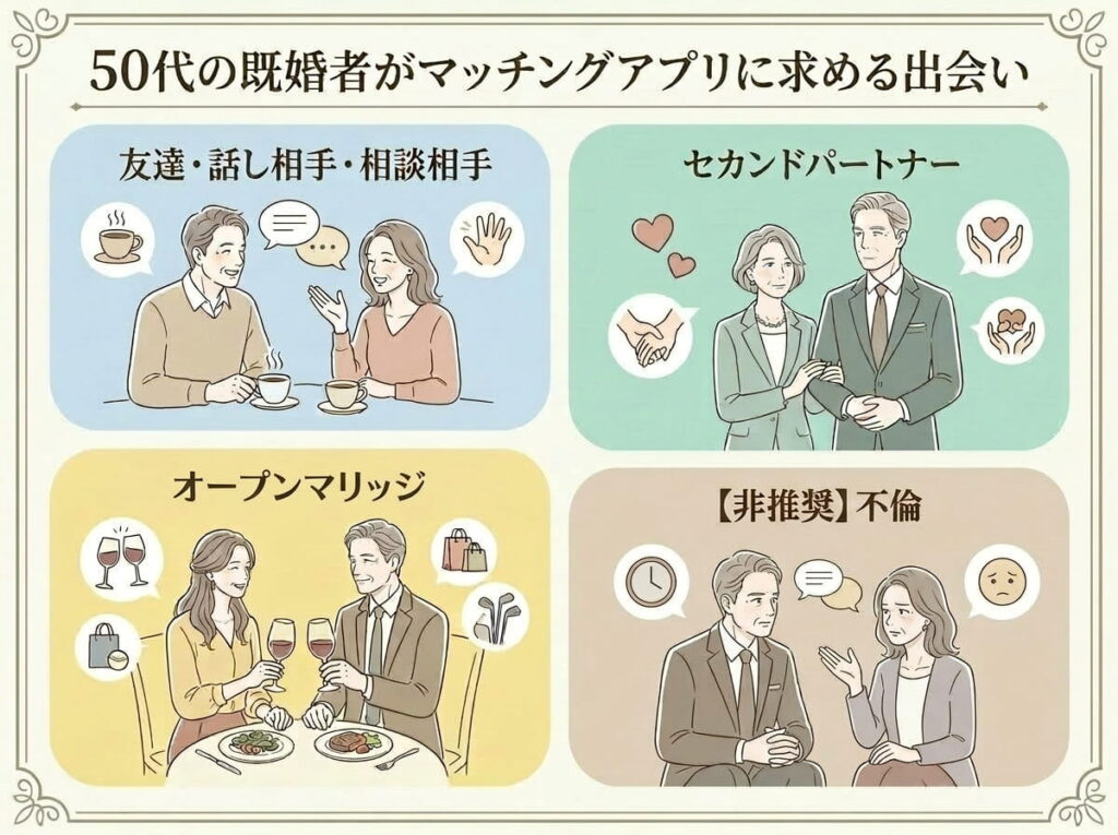 50代の既婚者がマッチングに求める出会い