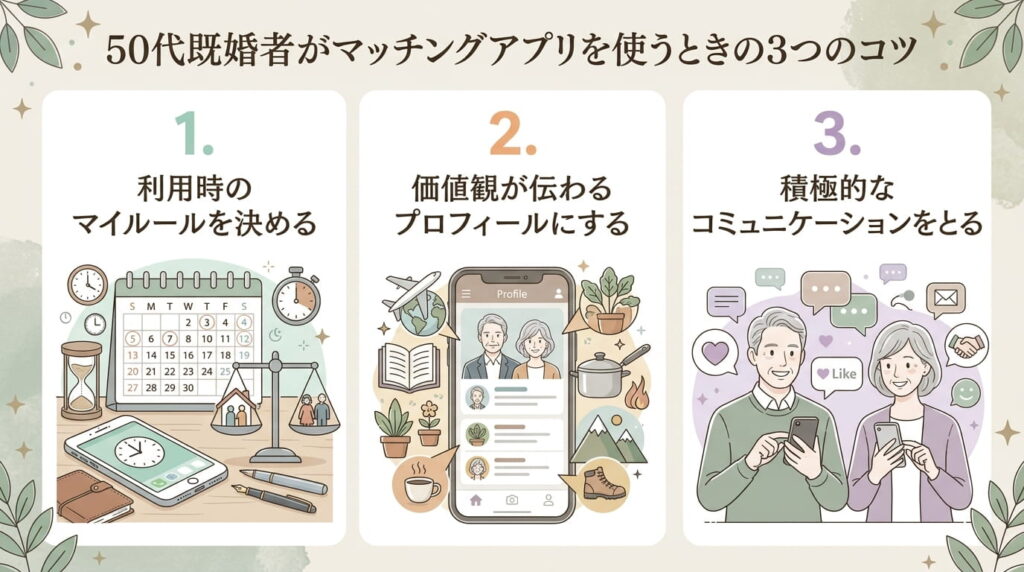50代既婚者がマッチングアプリを使うときのコツ