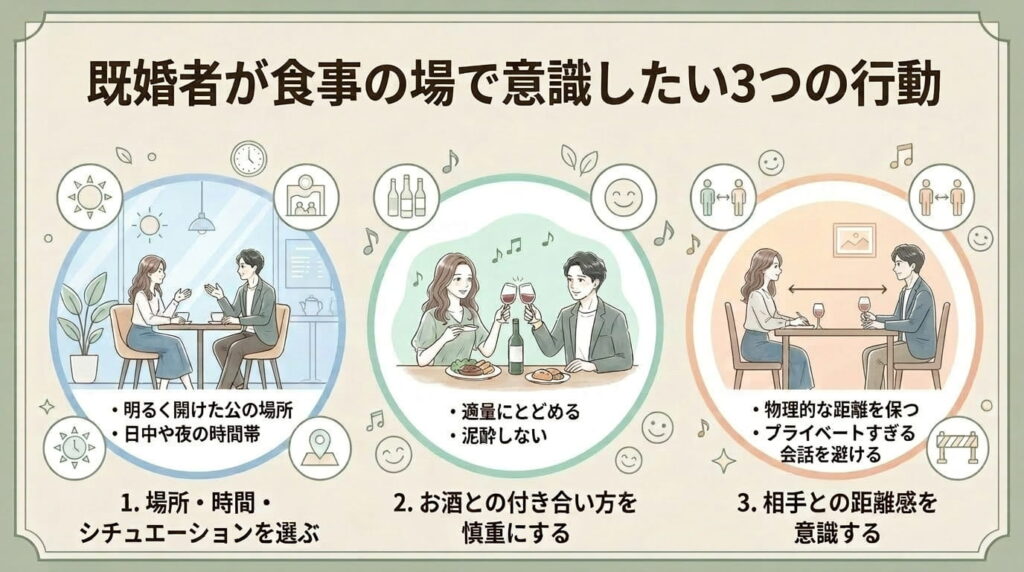 既婚者が食事の場で意識したい3つの行動 