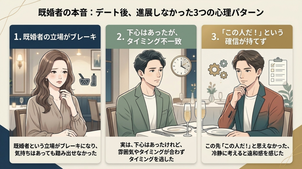 既婚者とごはんに言って何もなかったときの相手の心理