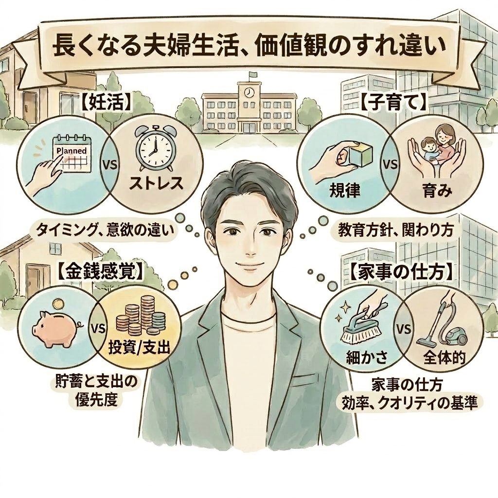 夫婦生活で価値観がすれ違う要素