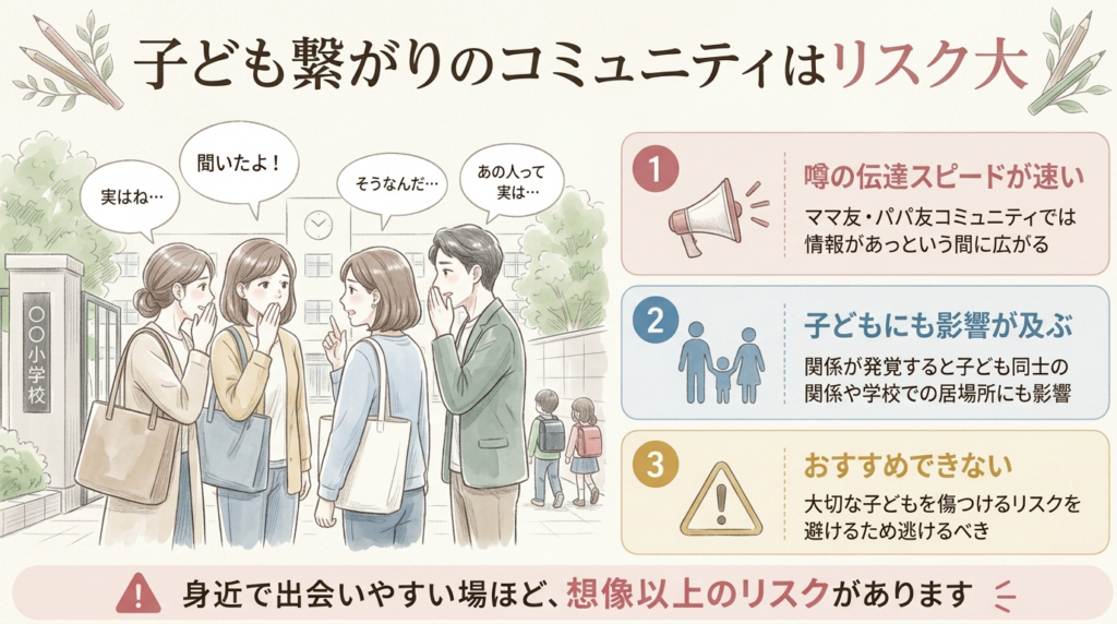 子ども繋がりのコミュニティはリスク大